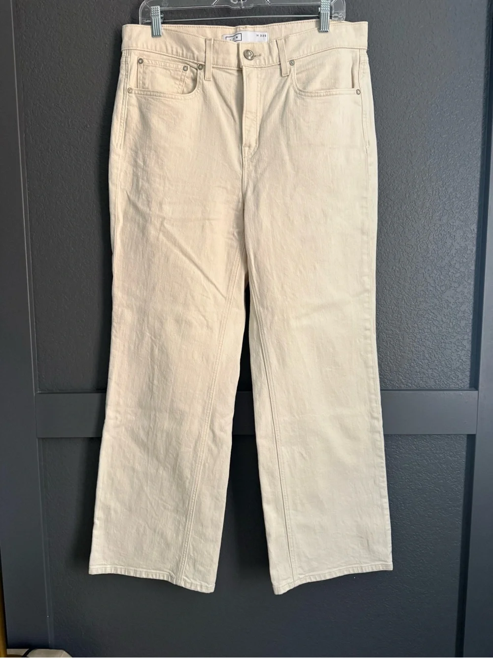 AYR • the secret sauce high rise Wide-Leg Jeans in Cream ecru - size 33 short - Picture 4 of 8